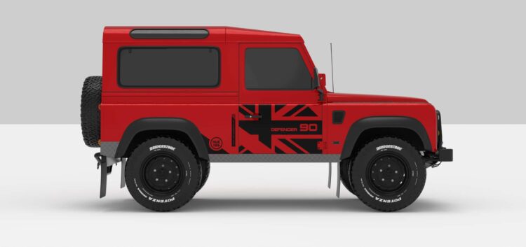 Defender Red -- Sticker -- Black
