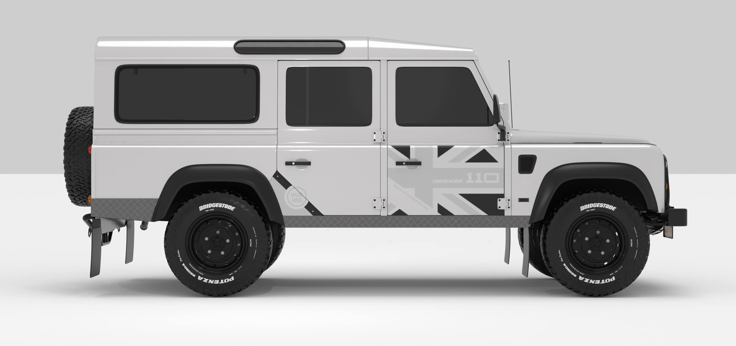 Defender White -- Dark Grey-Super Ligth Grey