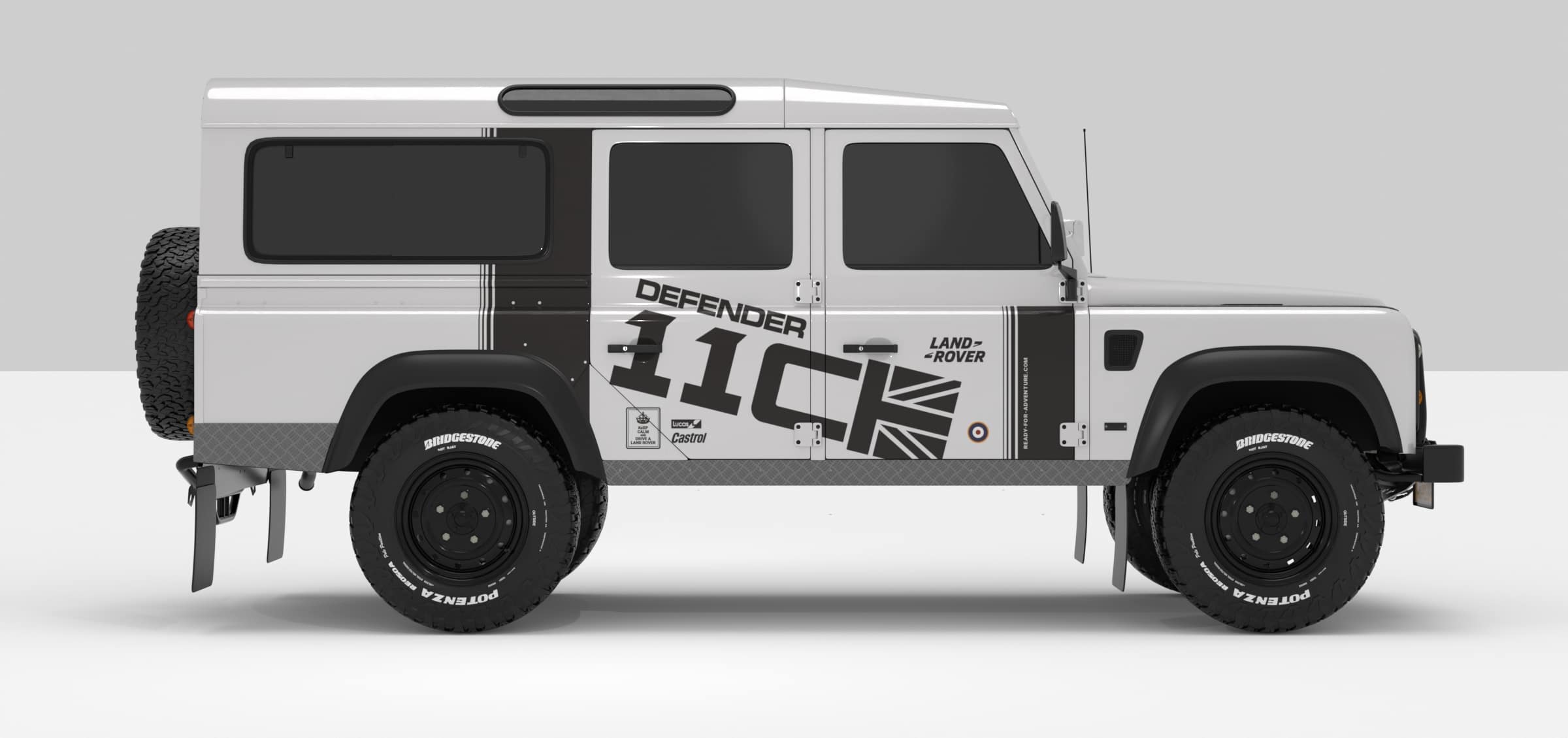 Defender White -- Sticker Dark Grey Stickers Décoration Land Rover Defender