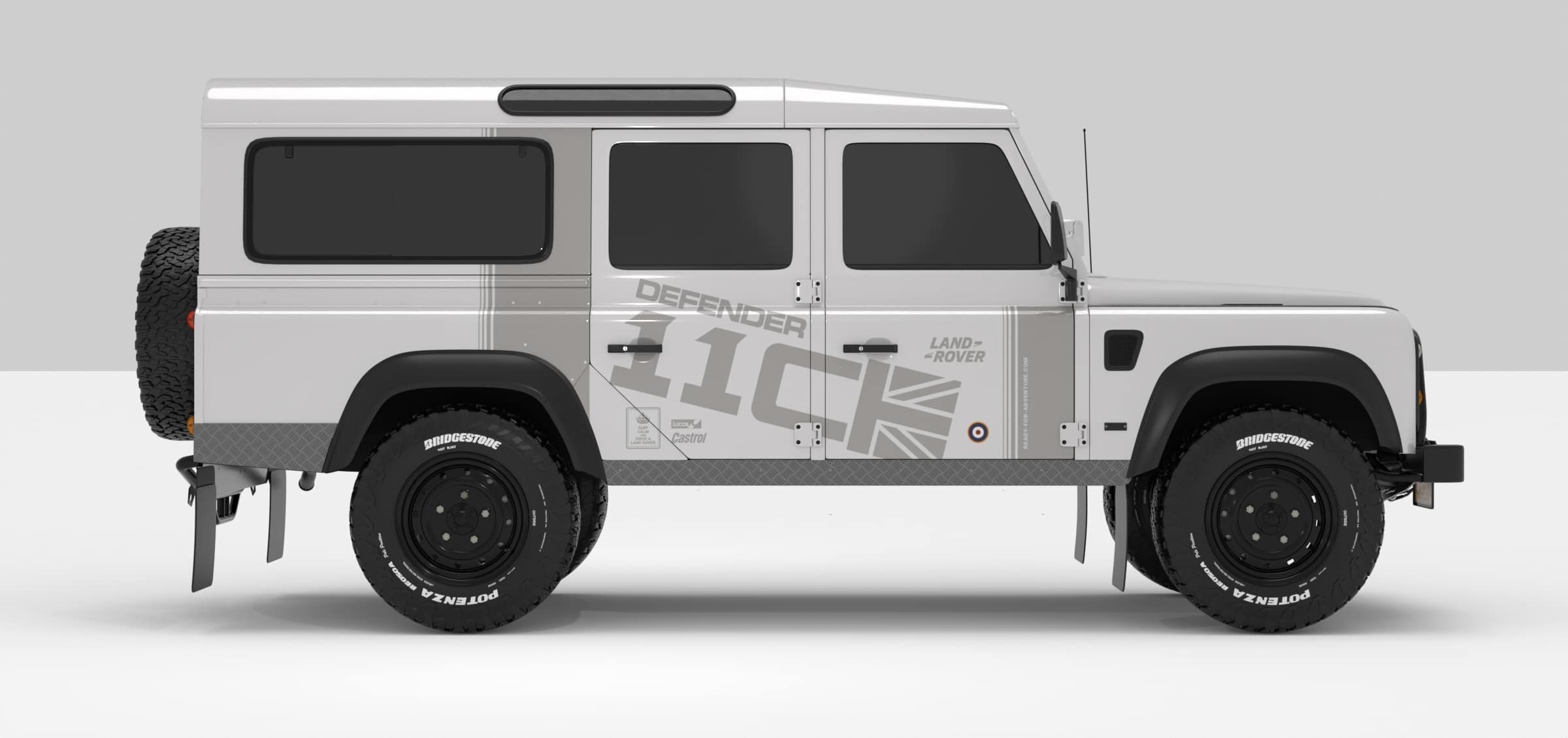 Defender White -- Sticker Super Light Grey Stickers Décoration Land Rover Defender